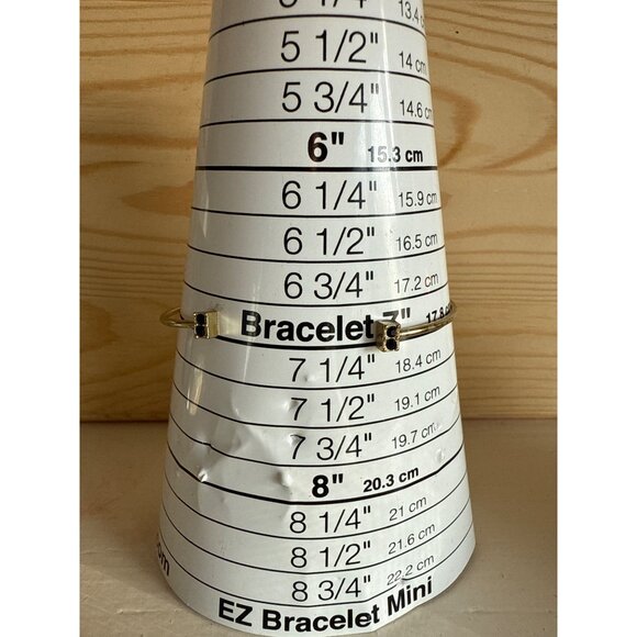 Gold-Tone Open Cuff Bracelet With Black Rhinestone Accents 7 Inches - Picture 3 of 4